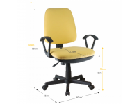 COLBY irodai szék sárga, Kategória:Irodaszék, Szélesség:cm Hosszúság:cm Magasság:cm