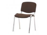 Egymásra rakható szék, króm keret, barna szövet, ISO, Kategória:Étkező székek, Szélesség:cm Hosszúság:cm Magasság:cm