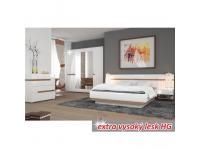 3 ajtós szekrény, fehér - extra magas fényű HG/sonoma tölgyfa, LYNATET 22 TÍPUS, Kategória:Szekrények, Szélesség:cm Hosszúság:cm Magasság:cm