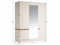 3 ajtós szekrény, fehér - extra magas fényű HG/sonoma tölgyfa, LYNATET 22 TÍPUS, Kategória:Szekrények, Szélesség:cm Hosszúság:cm Magasság:cm