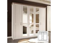 5 ajtós szekrény tükörrel, mandulafenyő fehér/sonoma tölgy trufla, LUMERA, Kategória:Szekrények, Szélesség:cm Hosszúság:cm Magasság:cm