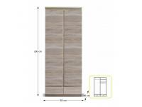 Akasztós szekrény, 01 típus, 2 fiókos, 2 ajtós, sonoma tölgyfa, PANAMA, Kategória:Szekrények, Szélesség:cm Hosszúság:cm Magasság:cm