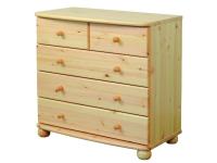 Claudia 3 nagy fiókos, 2 kis fiókos komód, Kategória:Fenyő komódok, Szélesség:45cm Hosszúság:80cm Magasság:77cm