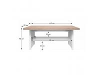 Dohányzóasztal 115, DTD laminált, fehér + sonoma tölgyfa, TOPTY, Kategória:Dohányzóasztalok, Szélesség:cm Hosszúság:cm Magasság:cm