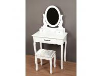 Fésülködőasztal ülőkével, fehér/ezüst, LINET New, Kategória:Íróasztalok, Szélesség:cm Hosszúság:cm Magasság:cm