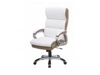 Irodai szék, fehér/barna textilbőr, KOLO CH137020, Kategória:Irodaszék, Szélesség:cm Hosszúság:cm Magasság:cm