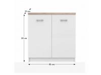 Komód 2d, DTD laminált, fehér + sonoma tölgyfa, TOPTY, Kategória:Komódok, Szélesség:cm Hosszúság:cm Magasság:cm