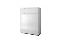 Komód, fehér magasfényű, SPACE, Kategória:Komódok, Szélesség:cm Hosszúság:cm Magasság:cm