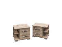 Messina 2 fiókos polcos éjjeliszekrény, Kategória:Komódok, Szélesség:41cm Hosszúság:40cm Magasság:50cm