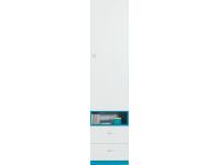 Mobi III 1 ajtós 2 kis fiókos részben nyitott keskeny szekrény, Kategória:Ifjúsági bútor, Szélesség:45cm Hosszúság:40cm Magasság:195cm