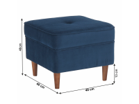 Modern puff, kék/dió, RUFINO 3 NEW, Kategória:Fotelek, Szélesség:cm Hosszúság:cm Magasság:cm