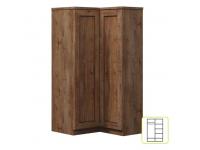 Sarokszekrény akasztó polcokkal, bal oldali kivitel, lefkas tölgyfa, TEDY T25 TÍPUS, Kategória:Szekrények, Szélesség:cm Hosszúság:cm Magasság:cm