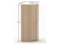 Sarokszekrény, tölgy sonoma, BETTY 2 BE02-016-00, Kategória:Szekrények, Szélesség:cm Hosszúság:cm Magasság:cm