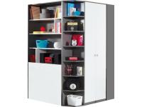 Tablo I 2 ajtós oldalt polcos gardróbszekrény, Kategória:Ifjúsági bútor, Szélesség:135cm Hosszúság:135cm Magasság:195cm