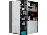 Tablo I 2 ajtós oldalt polcos gardróbszekrény, Kategória:Ifjúsági bútor, Szélesség:135cm Hosszúság:135cm Magasság:195cm