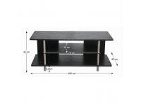 TV asztal, fekete fa + fém (ezüst), QUIDO, Kategória:TV komódok, Szélesség:cm Hosszúság:cm Magasság:cm