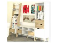 TV asztal/szekrény, sonoma tölgyfa/fehér, OSLO 75391, Kategória:TV komódok, Szélesség:cm Hosszúság:cm Magasság:cm