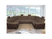 Univerzális U alakú ülőgarnitúra, barna textilbőr/Matrix 5 textil barna, SANTIAGO, Kategória:Ülőgarnitúrák, Szélesség:cm Hosszúság:cm Magasság:cm