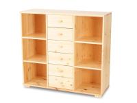 Vanessa 6 fiókos, nyitott komód, Kategória:Fenyő komódok, Szélesség:120cm Hosszúság:41cm Magasság:110cm
