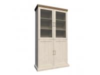 Vitrin polcokkal üveg ajtóval, északi erdei fenyő/tölgyfa, ROYAL W4D, Kategória:Tálalók és vitrinek, Szélesség:cm Hosszúság:cm Magasság:cm