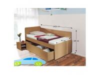 Univerzális ágy ágyneműtartóval, bükkfa, 90x200 cm, OTO, Kategória:Gyerekágyak, Szélesség:cm Hosszúság:cm Magasság:cm