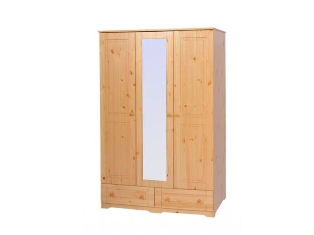 Balázs 3 ajtós 2 fiókos tükrös szekrény Balázs 3 ajtós 2 fiókos tükrös szekrény, Kategória:Fenyő szekrények, Szélesség:120cm Hosszúság:60cm Magasság:186cm
