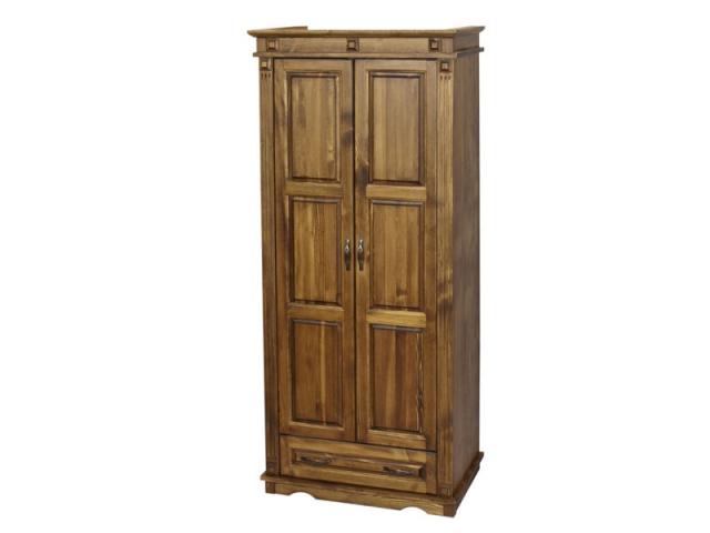 Classic 2 ajtós 1 fiókos válaszfalas antik fenyő szekrény, Kategória:Fenyő szekrények, Szélesség:55cm Hosszúság:86cm Magasság:195cm