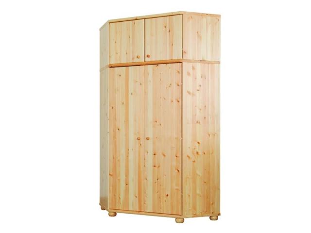 Claudia sarokszekrény, Kategória:Fenyő szekrények, Szélesség:120cm Hosszúság:120cm Magasság:180cm