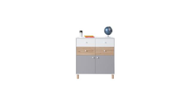 Faro 2 ajtós 4 fiókos komód, Kategória:Ifjúsági bútor, Szélesség:85cm Hosszúság:40cm Magasság:90cm