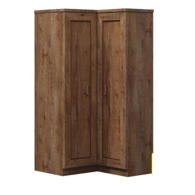 Sarokszekrény akasztó polcokkal, bal oldali kivitel, lefkas tölgyfa, TEDY T25 TÍPUS, Kategória:Szekrények, Szélesség:cm Hosszúság:cm Magasság:cm