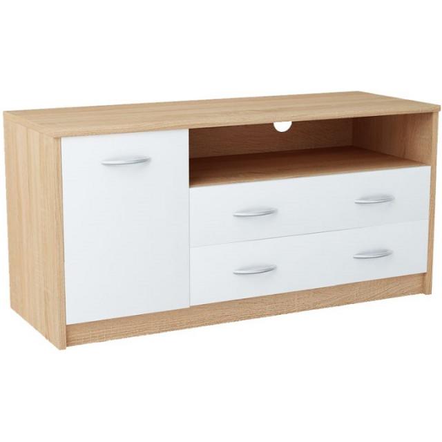 TV asztal, DTD laminált, mérete(Szé/Ma/Mé): 110x55x41cm. Változat:fehér sonoma tölgyfa MARKER 029 TYP2, Kategória:TV komódok, Szélesség:cm Hosszúság:cm Magasság:cm