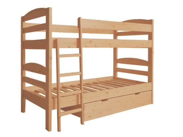 Zénó emeletes ágy, Kategória:Fenyő ágyak, Szélesség:90cm Hosszúság:200cm Magasság:165cm